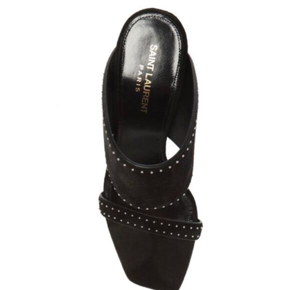 Saint Laurent Oak Woman’s Mule Suede Sandal Size 37 US 7 - Picture 2 of 10